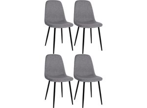 4255716302559 - Esszimmerstühle 4er Set Napier bequeme Küchenstühle gepolstert Polsterstühle Esszimmer mit Rückenlehne bis 150 kg belastbar