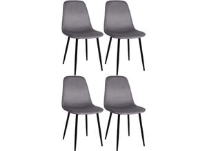 4255716302573 - Esszimmerstühle 4er Set Napier bequeme Küchenstühle gepolstert Polsterstühle Esszimmer mit Rückenlehne bis 150 kg belastbar