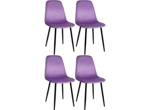 4255716302610 - 4er Set Esszimmerstühle Napier I Stoff I Kunstleder I Samt I Metallgestell