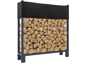 4255716302733 - Kaminholzständer Martin Aus Beschichtetem Stahl I Mit Abdeckplane