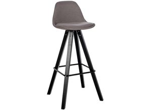 4255716305697 - Barhocker modern Corbin Square gepolstert mit Rückenlehne Holzgestell Buche Fußstütze Tresenhocker für Küche und Hausbar