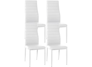 4255716306236 - 4er Set Esszimmerstühle Mayfair I Samt- Oder Kunstlederbezug I Gepolsterter Lehnstuhl I Polsterstuhl Mit 4-Fuß Metallgestell