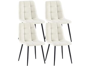 4255716306533 - 4er Set Esszimmerstühle Antibes I Küchenstühle gepolstert mit gesteppten Stoffbezügen I Polsterstühl bis 150 kg belastbar