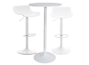 4255716307035 - Bartisch-Set Fernie I Runder Stehtisch Und 2x Barhocker Mit Kunststoff-Sitz