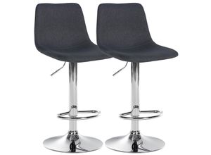 4255716312916 - 2er Set Barhocker Divo Stoff I Höhenverstellbare Barstühle Mit Metallgestell I Thekenhocker Mit Integrierter Fußstütze
