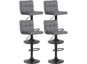 4255716315399 - 4er Set Barhocker Feni Samt I Höhenverstellbare Barstühle Mit Metallgestell I Thekenhocker Mit Integrierter Fußstütze