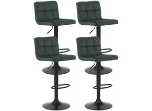 4255716315412 - 4er Set Barhocker Feni Samt I Höhenverstellbare Barstühle Mit Metallgestell I Thekenhocker Mit Integrierter Fußstütze