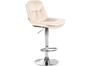 4255716316778 - Barhocker Laurel mit Samtbezug I Barstuhl höhenverstellbar und drehbar I gepolsterter Tresenhocker mit Fußstütze und Rückenlehne