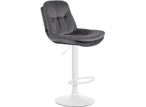 4255716317157 - Barhocker Laurel mit Samtbezug I Barstuhl höhenverstellbar und drehbar I gepolsterter Tresenhocker mit Fußstütze und Rückenlehne