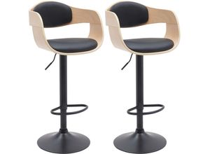 4255716317553 - Barhocker 2er Set mit Lehne Kingston Barstühle gepolstert mit Kunstleder oder Stoffbezug Tresenstühle höhenverstellbar