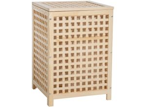 4255716321130 - Wäschebox I Wäschetruhe Und Aufbewahrungsbox Aus Holz I Moderner Wäschesammler Mit Deckel I Wäschebehälter Mit Gitter Zur Belüftung