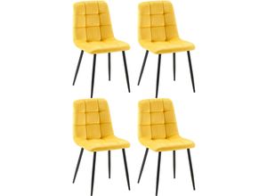 4255716323431 - 4er Set Esszimmerstühle Antibes I Küchenstühle mit Samtbezügen gepolstert I Metallbeine mit Bodenschonern I Belastbar bis 150 kg