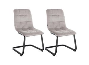 4255716328955 - 2er Set Esszimmerstuhl Vermont Mit Samt-Bezug I Gepolsterter Freischwinger-Stuhl 4255716328955 - 2er Set Esszimmerstuhl Vermont Mit Samt-Bezug I Gepolsterter Freischwinger-Stuhl