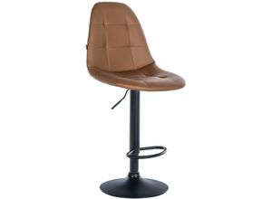 4255716331092 - - Barhocker Elmore Kunstleder hellbraun Metall matt schwarz