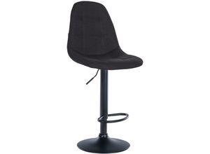 4255716331511 - - Barhocker Elmore Stoff schwarz Metall matt schwarz
