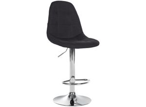 4255716331634 - - Barhocker Elmore Stoff schwarz Metall in Chromoptik