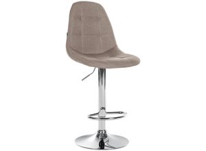 4255716331658 - - Barhocker Elmore Stoff taupe Metall in Chromoptik