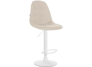 4255716331696 - - Barhocker Elmore Stoff creme Metall matt weiss