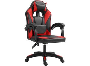 4255716334772 - Bürostuhl Orkney I Ergonomischer Gamingstuhl mit Kunstlederbezug I Schreibtischstuhl mit verstellbarer Rückenlehne und Kopfstütze