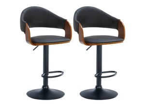 4255716334833 - 2er Set Barhocker Nilse Kunstleder I Barstuhl Mit Holzsitzschale I Höhenverstellbares Metallgestell Mit Fußstütze 4255716334833 - 2er Set Barhocker Nilse Kunstleder I Barstuhl Mit Holzsitzschale I Höhenverstellbares Metallgestell Mit Fußstütze