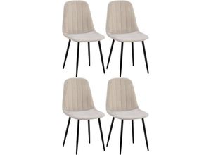 4255716335052 - 4er Set Esszimmerstuhl Baxter Samt I Gesteppter Küchenstuhl I Polsterstuhl Mit Metall-Gestell