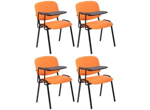 4255716335557 - 4er Set Stuhl Ken Mit Klapptisch Stoff I Gepolsterter Schulungsstuhl Mit Schreibtafel