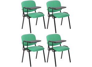 4255716335571 - 4er Set Stuhl Ken Mit Klapptisch Stoff I Gepolsterter Schulungsstuhl Mit Schreibtafel