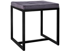 4255716336035 - Sitzhocker Barci I Moderner Hocker Hochwertiger Polsterhocker mit schwarz pulverbeschichteten Eisengestell