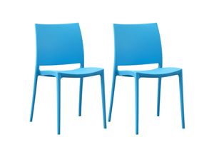 4255716336394 - 2er Set Gartenstühle Meton I Pflegeleichte Stapelstühle I Stühle aus Kunststoff wetterfest und UV-beständig