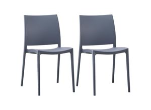 4255716336431 - 2er Set Gartenstühle Meton I Pflegeleichte Stapelstühle I Stühle aus Kunststoff wetterfest und UV-beständig