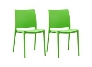 4255716336455 - 2er Set Gartenstühle Meton I Pflegeleichte Stapelstühle I Stühle aus Kunststoff wetterfest und UV-beständig