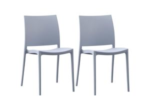 4255716336479 - 2er Set Gartenstühle Meton I Pflegeleichte Stapelstühle I Stühle aus Kunststoff wetterfest und UV-beständig