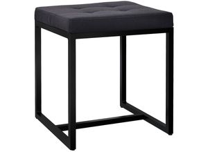 4255716336615 - Sitzhocker Barci I Moderner Hocker Hochwertiger Polsterhocker mit schwarz pulverbeschichteten Eisengestell
