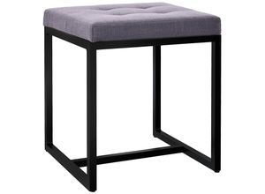 4255716336677 - Sitzhocker Barci I Moderner Hocker Hochwertiger Polsterhocker mit schwarz pulverbeschichteten Eisengestell