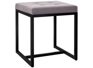 4255716336691 - Sitzhocker Barci I Moderner Hocker Hochwertiger Polsterhocker mit schwarz pulverbeschichteten Eisengestell