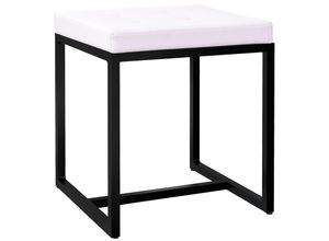 4255716336752 - Sitzhocker Barci I Moderner Hocker Hochwertiger Polsterhocker mit schwarz pulverbeschichteten Eisengestell