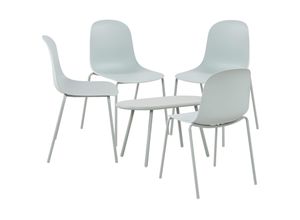 4255716356057 - 4er Sitzgruppe Veldin I Garten-Set 4x Stuhl stapelbar und 1x Tisch I Outdoor-Set wetterfest und UV-beständig I Gartenmöbel