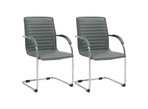 4255716360030 - 2er Set Besucherstühle Tira Kunstleder I Freischwinger Mit Gepolsterter Sitzfläche