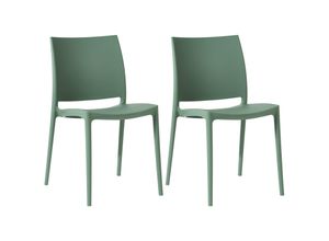 4255716360276 - 2er Set Gartenstühle Meton I Pflegeleichte Stapelstühle I Stühle aus Kunststoff wetterfest und UV-beständig