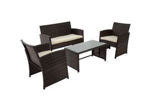 4255716361471 - Polyrattan Sitzgruppe Toruba Lounge-Set outdoor wetterfest aus PE-Rattan mit Tisch Sesseln Sofa und Sitzkissen Gartenmöbel-Set