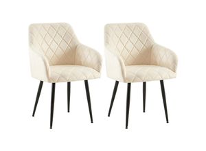 4255716364557 - 2er Set Esszimmerstühle Monett I Polsterstühle mit Samtbezug I Küchenstühle mit stabilem Metallgestell