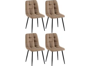 4255716368357 - 4er Set Esszimmerstühle Antibes I Küchenstühle gepolstert mit gesteppten Stoffbezügen I Polsterstühl bis 150 kg belastbar 4255716368357 - 4er Set Esszimmerstühle Antibes I Küchenstühle gepolstert mit gesteppten Stoffbezügen I Polsterstühl bis 150 kg belastbar