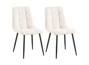 4255716371999 - 2er Set Esszimmerstuhl Tilde Küchenstühle gepolstert mit gestepptem Bezug Polsterstühle mit Metallgestell bis 150 kg belastbar
