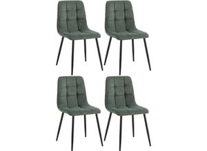 4255716372071 - 4er Set Esszimmerstuhl Tilde Küchenstühle gepolstert mit gestepptem Bezug Polsterstühle mit Metallgestell bis 150 kg belastbar