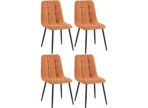 4255716372118 - 4er Set Esszimmerstuhl Tilde Küchenstühle gepolstert mit gestepptem Bezug Polsterstühle mit Metallgestell bis 150 kg belastbar