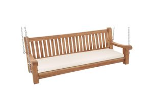 4255716374419 - Schaukelbank wetterfest Joyce mit Sitzkissen robust massiv Teakholz mit Armlehne und Ketten Gartenbank für Terrasse und Balkon