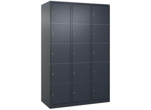 4255750362854 - C+p Möbelsysteme - c+p Schließfachschränke Classic plus 15 Abteile HxBxT 185x120x50cm Zylinderschloss Stahl Anthrazitgrau Anthrazitgrau