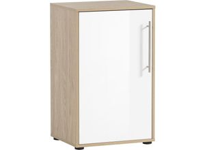 4255750415376 - Möbelpartner - Aktenschrank Swan Small HxBxT 84x51x41cm 2 Fächern & 1 Flügeltür Eiche Weiß - Eiche