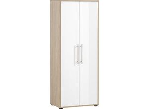 4255750415413 - Möbelpartner Aktenschrank Swan Tall HxBxT 164x65x41cm 4 Fächern & 2 Flügeltüren Eiche Weiß - Eiche