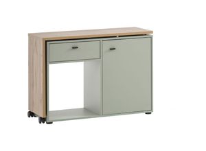 4255750415468 - Möbelpartner Schreibtisch mit drehbarer Arbeitsplatte Monkey HxBxT 75x105x39cm 1 Schublade & 1 Aktenschrank mit 2 Fächern Eiche Pistazie - Pistazie